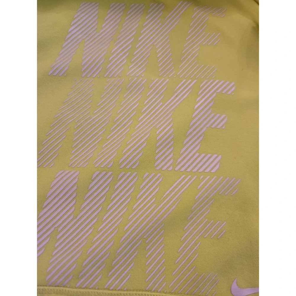 Nike Neon Hoodie Womens M Spellout Training Thumbholes Pocket Drawstring‎